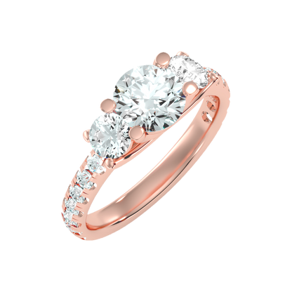 Blossomy Tri Stone Ring In 925 Sterling Silver - Nine