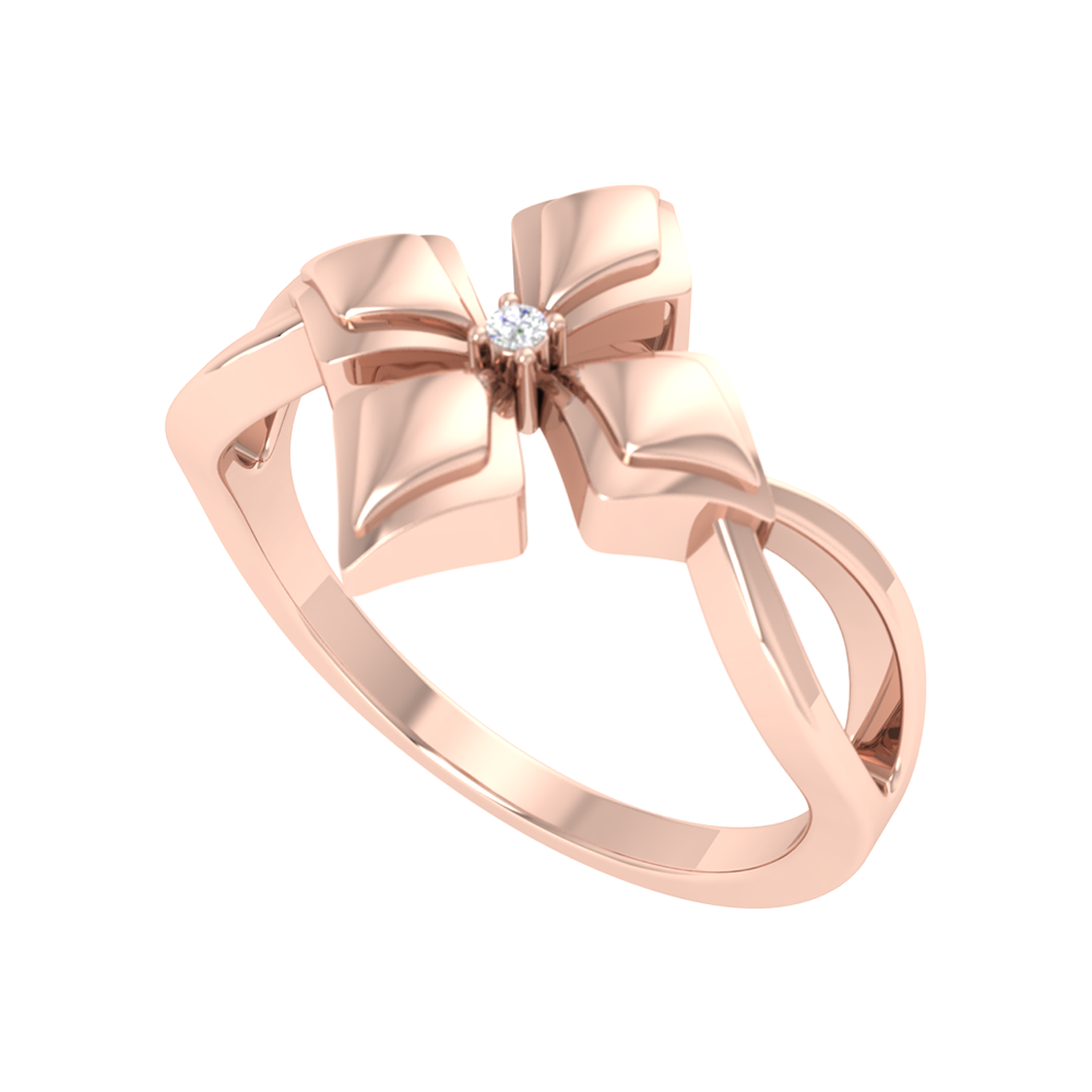 Blossom Loop Single Stone Ring In 925 Sterling Silver - One