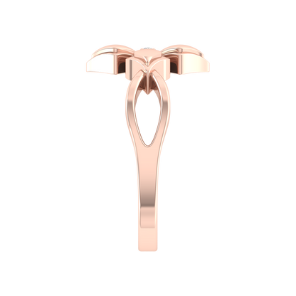 Blossom Loop Single Stone Ring In 925 Sterling Silver - Three