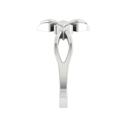 Blossom Loop Single Stone Ring In 925 Sterling Silver - Seven