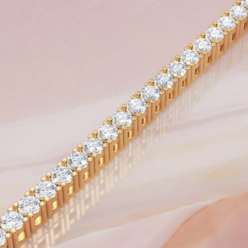 Sterling Silver Round Cut Tennis Bracelet with Adjustable Clasp