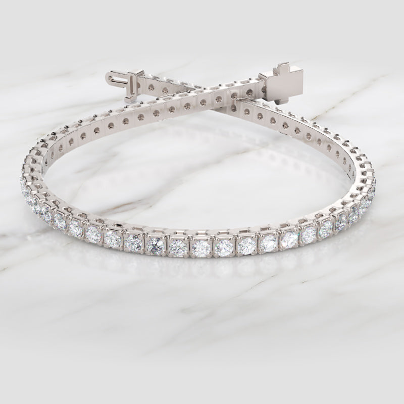 Sterling Silver Round Cut CZ Tennis Bracelet