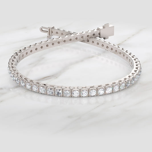 Sterling Silver Round Cut CZ Tennis Bracelet