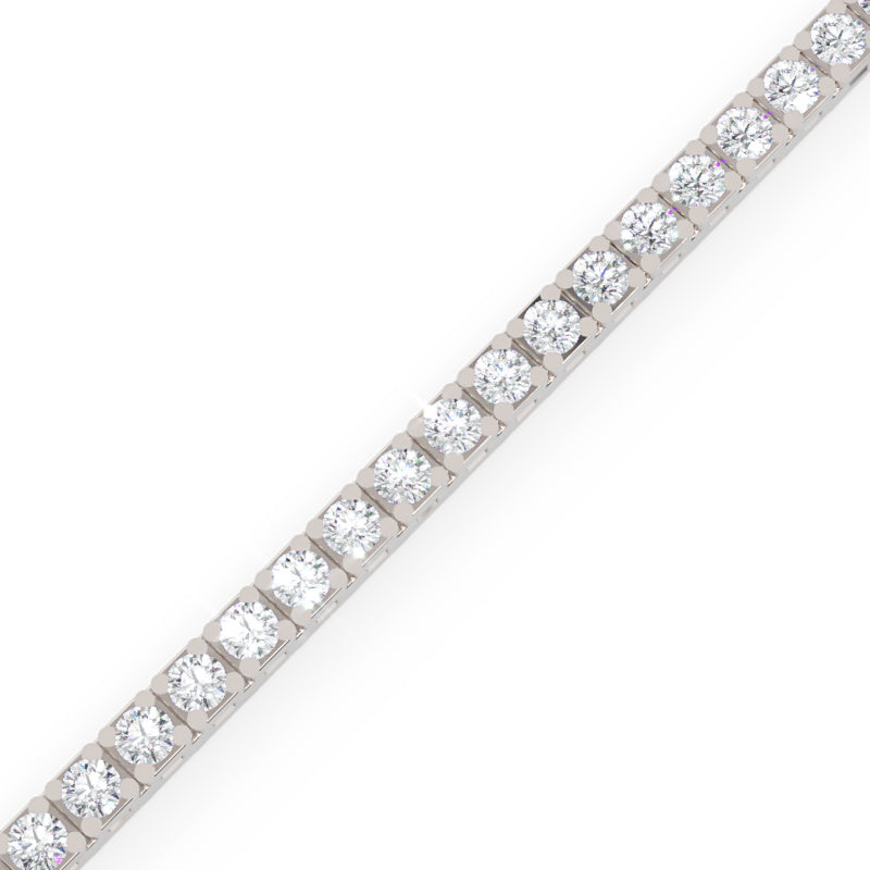 Sterling Silver Round Cut CZ Tennis Bracelet