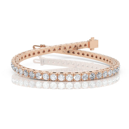 Diamond Tennis Bracelet In White Gold With Secure Clasp - Five