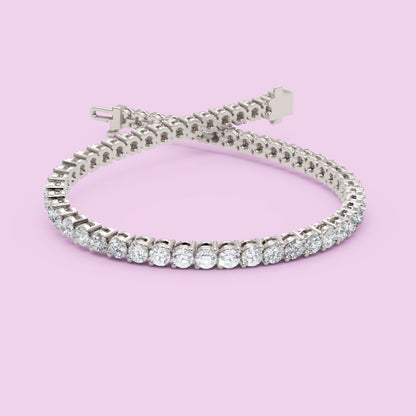 Sterling Silver Round Cut Diamond Tennis Bracelet