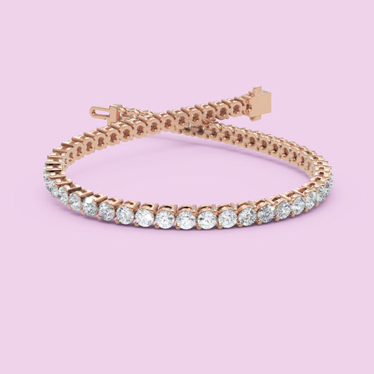 Sterling Silver Round Cut Diamond Tennis Bracelet