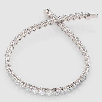 Rose Gold Heart Shaped Diamond Tennis Bracelet - Nine