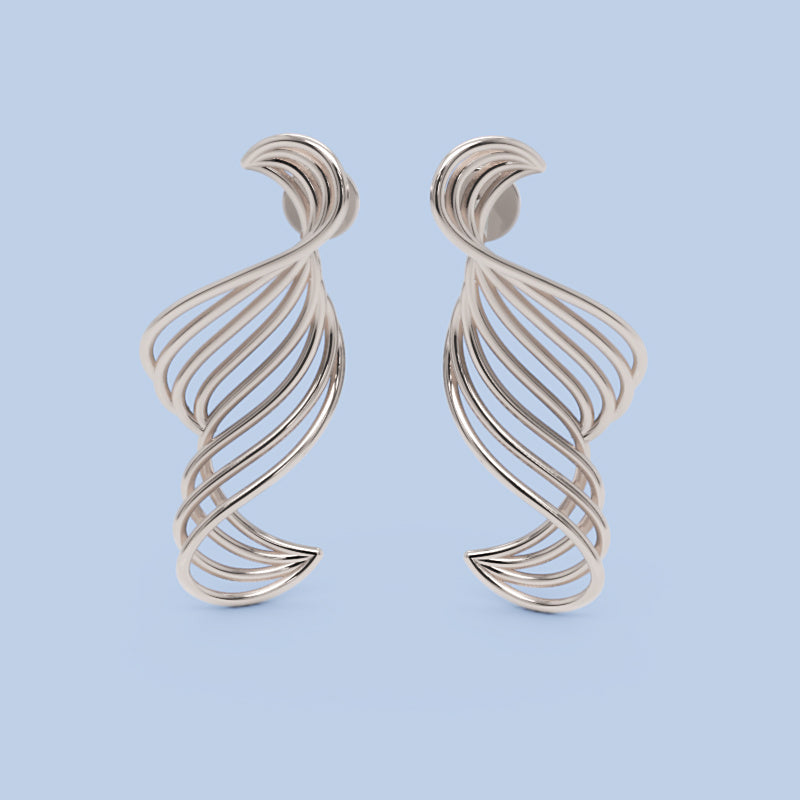 Spiral Twist Drop Earrings In Gold - One