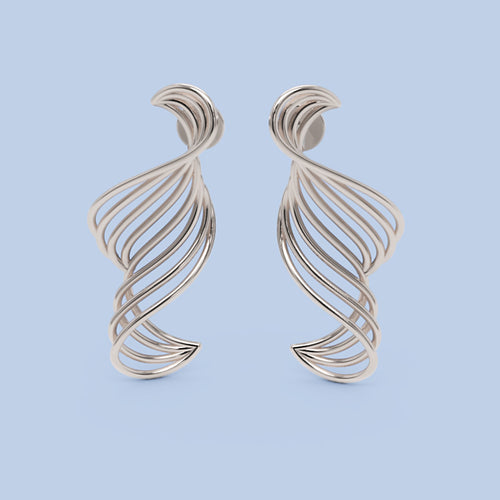 Spiral Twist Drop Earrings in Gold