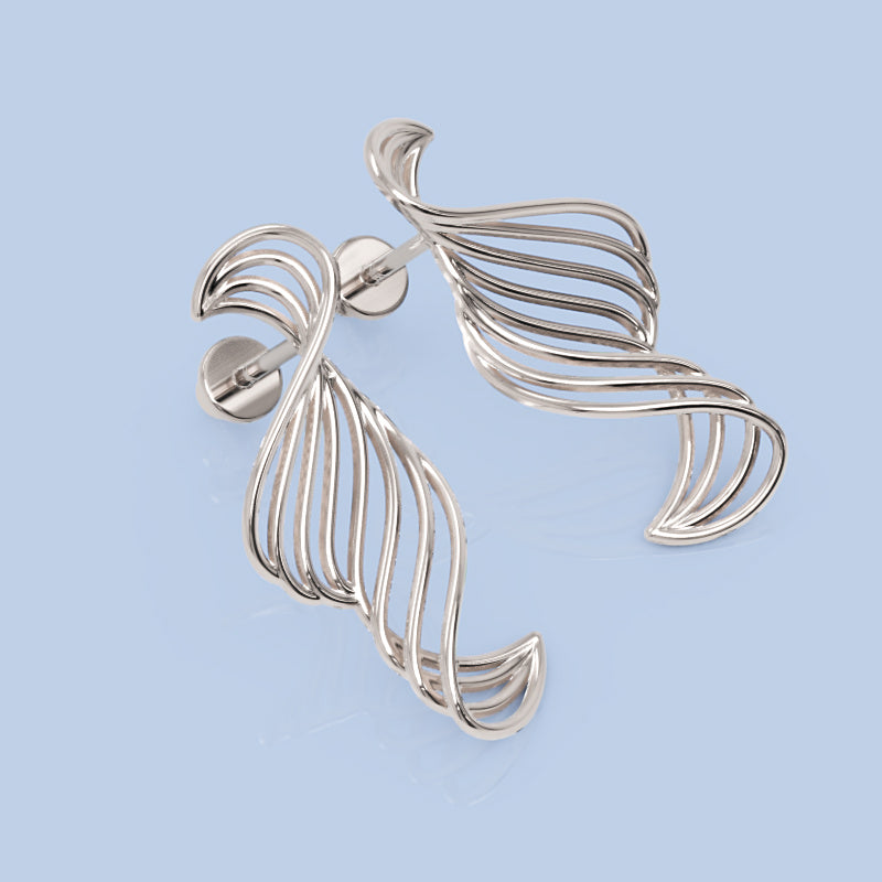 Spiral Twist Drop Earrings In Gold - Three