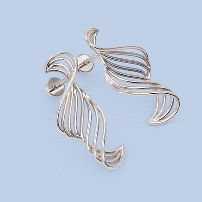 Spiral Twist Drop Earrings In Gold - Three