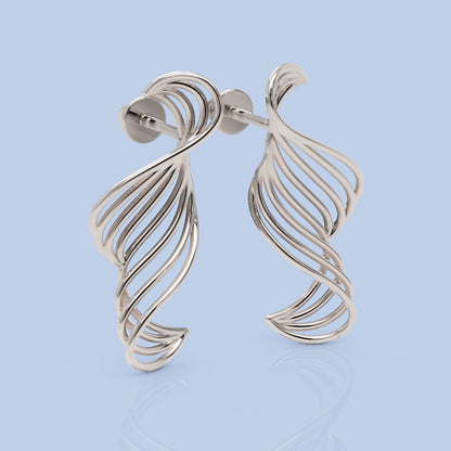Spiral Twist Drop Earrings In Gold - Four
