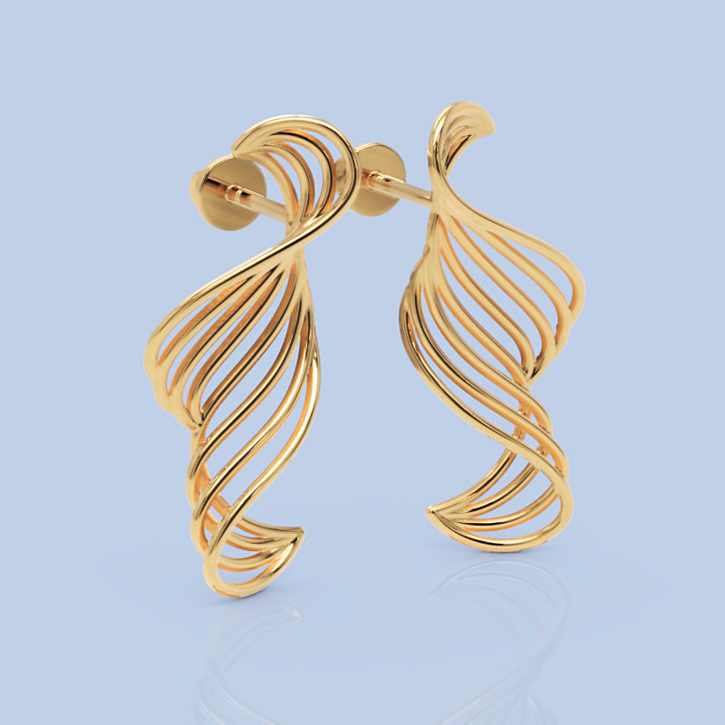 Spiral Twist Drop Earrings In Gold - Eight