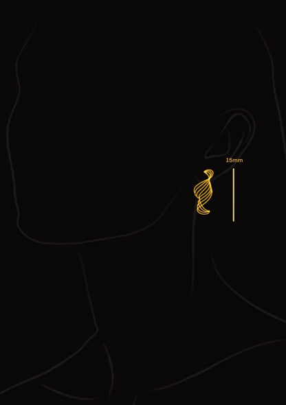 Spiral Twist Drop Earrings In Gold - Nine
