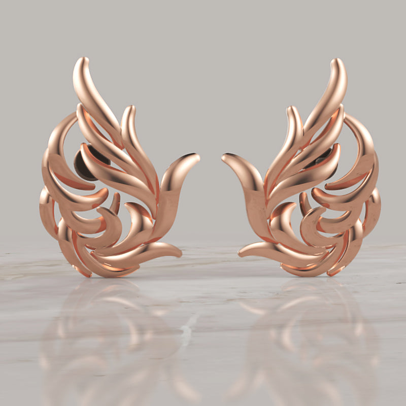 15 Mm Gold Twisted Art Earring - Five