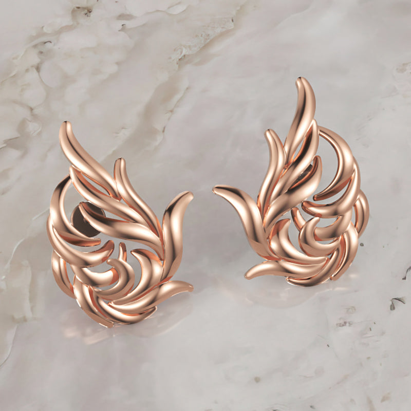 15 Mm Gold Twisted Art Earring - Six