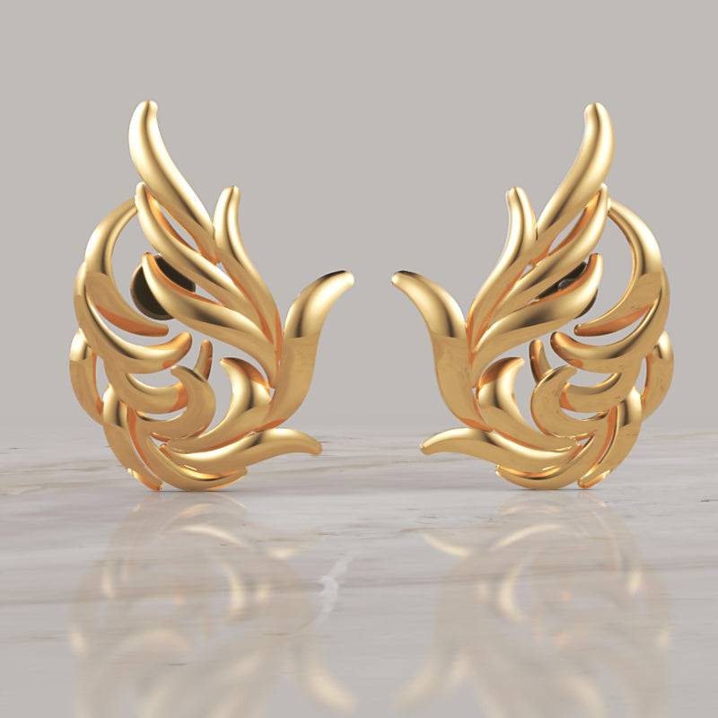 15 Mm Gold Twisted Art Earring - Seven