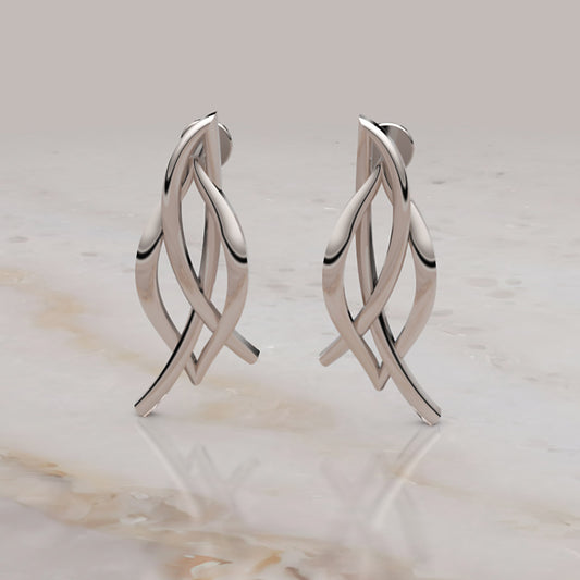 14K Gold Twisted Knot Stud Earrings 15mm Womens Jewelry