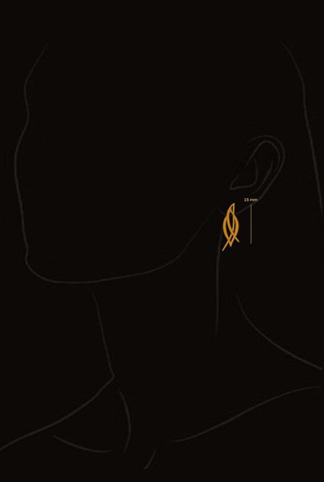 Gold Twisted Knot Stud Earrings Women Jewelry - Four