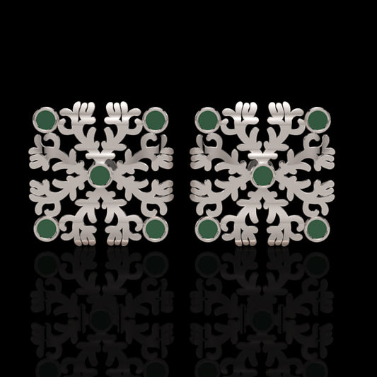 Gold Snowflake Pearl Stud Earrings 13mm Winter Holiday Jewelry