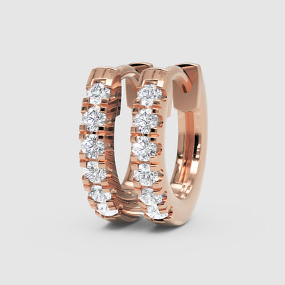 Yellow Gold Diamond Hoop Earings