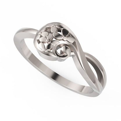 Floral Heart Infinity Ring - One