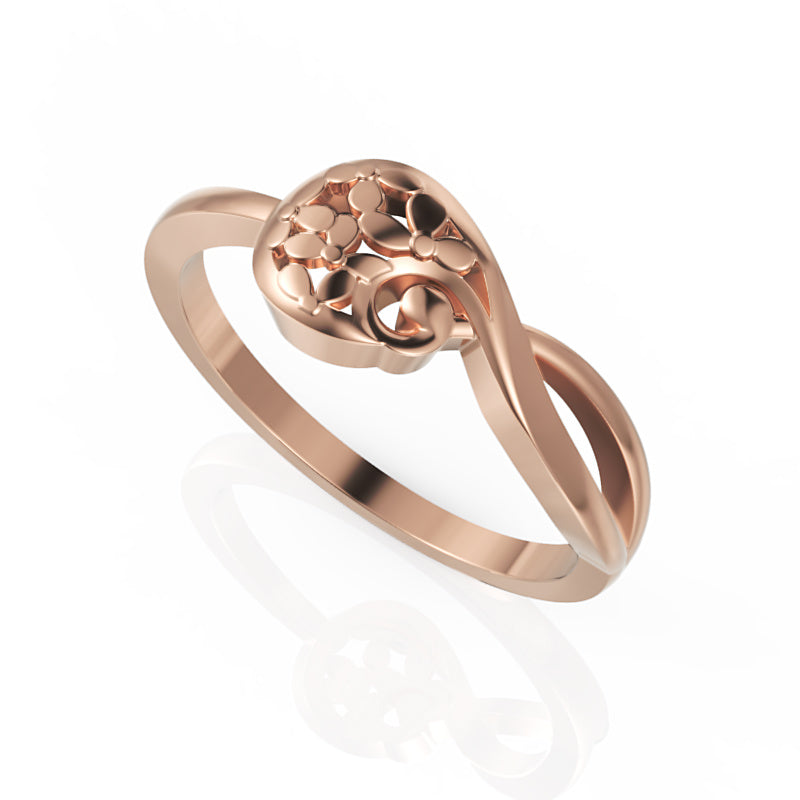 Floral Heart Infinity Ring - Five