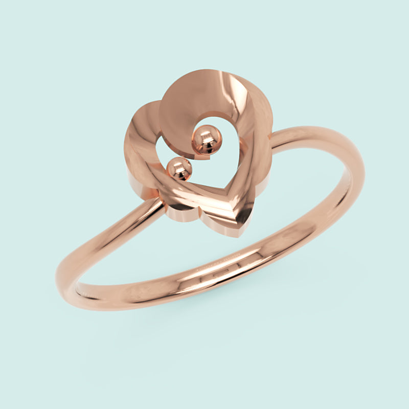 Open Heart Ring With Ball Accents - Four