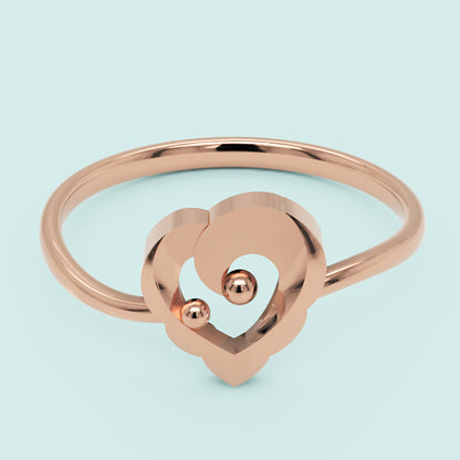 Open Heart Ring With Ball Accents - Five