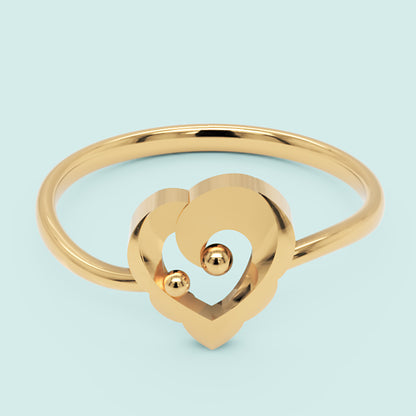 Open Heart Ring With Ball Accents - Seven