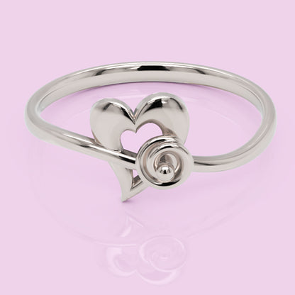 Heart Spiral Ring With Cutout Design - One