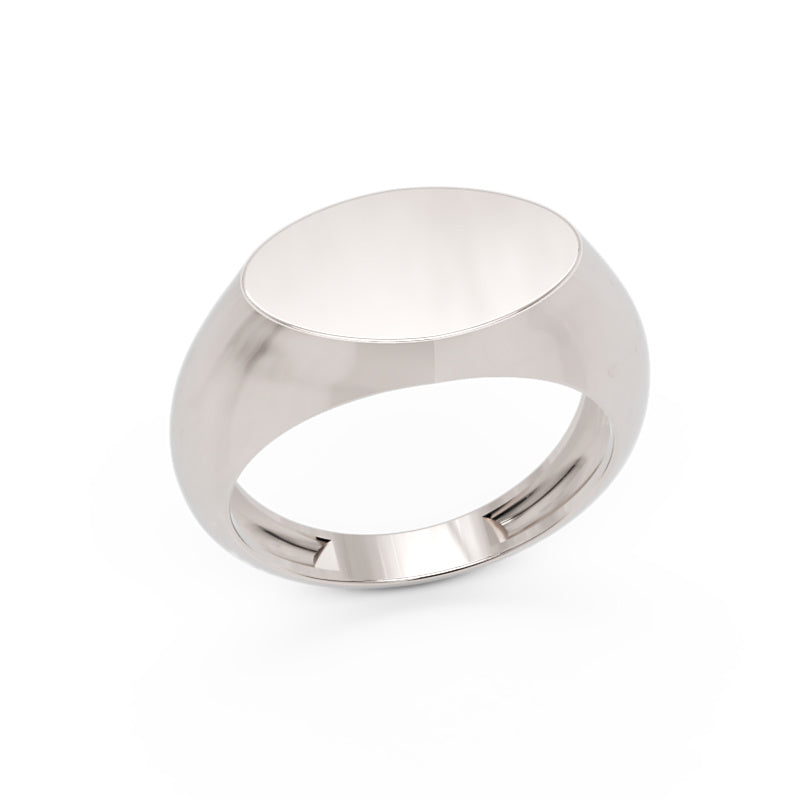 Classic Rose Gold Signet Ring – Minimal Statement Ring - Four