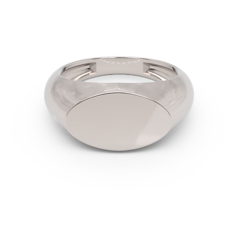 Classic Rose Gold Signet Ring – Minimal Statement Ring - Five