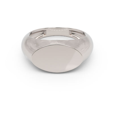 Oval Signet Ring With Smooth Polished Finish - Three