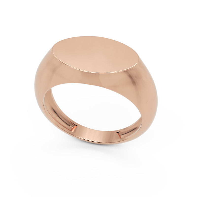Classic Rose Gold Signet Ring – Minimal Statement Ring - One