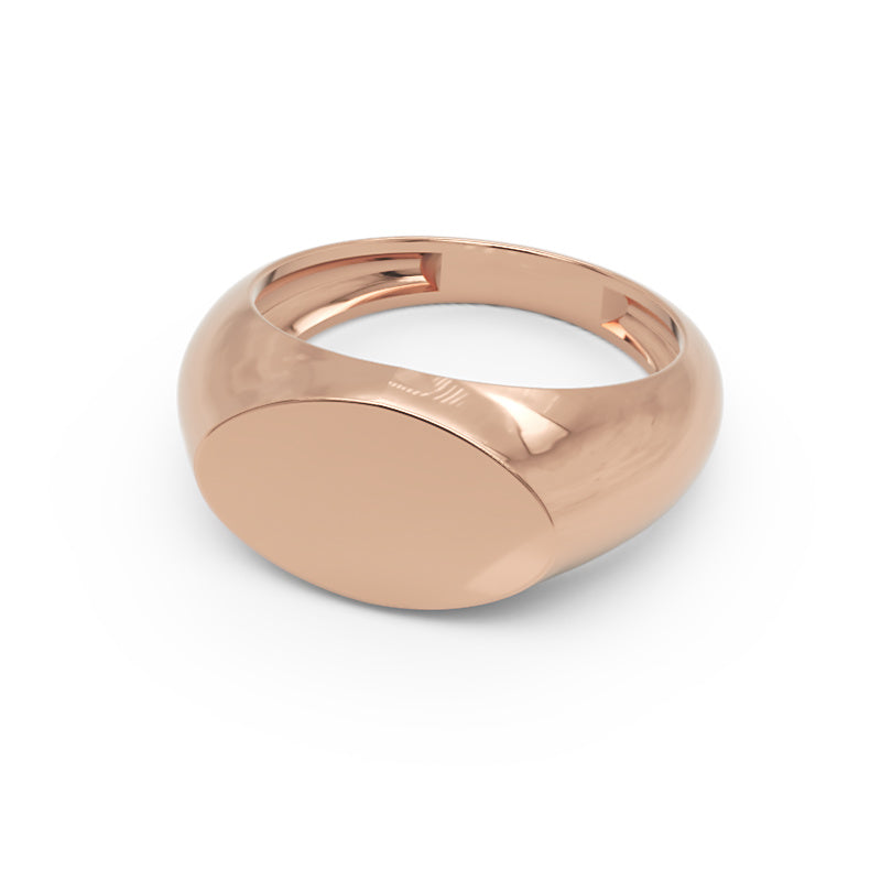 Classic Rose Gold Signet Ring – Minimal Statement Ring - Three
