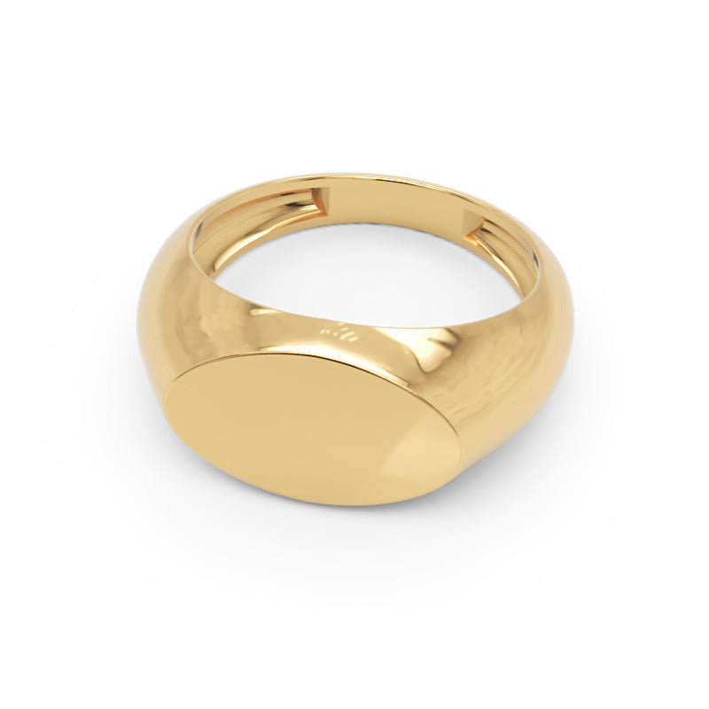 Classic Rose Gold Signet Ring – Minimal Statement Ring - Seven