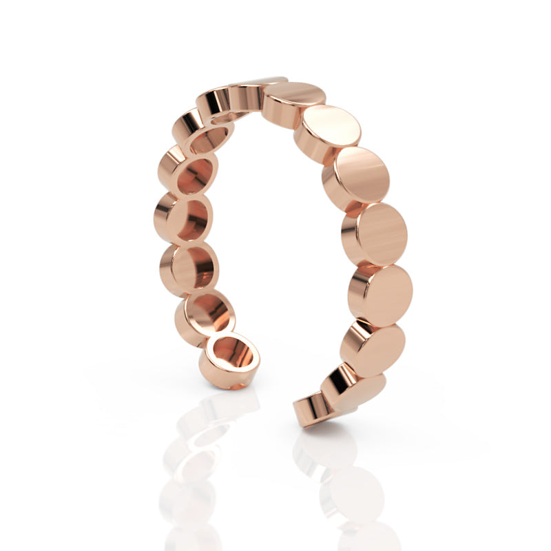 Scalloped Edge Stacking Ring Yellow Gold - Seven