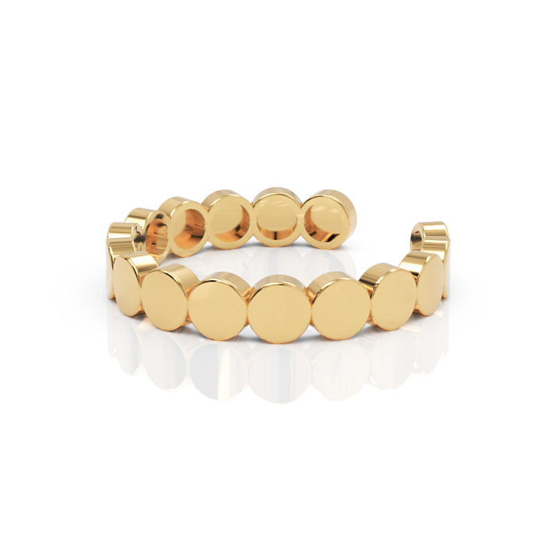 Scalloped Edge Stacking Ring Yellow Gold - One
