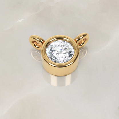 Solitaire Diamond Bezel Pendant In White Gold - One