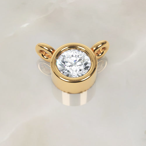Solitaire Diamond Bezel Pendant in White Gold