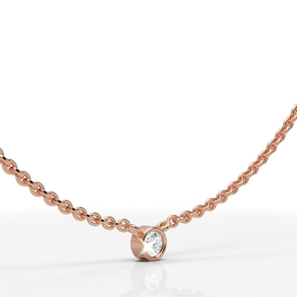 Solitaire Diamond Bezel Pendant In White Gold - Ten