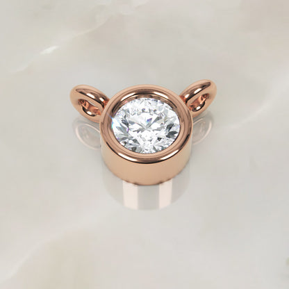 Solitaire Diamond Bezel Pendant In White Gold - Four