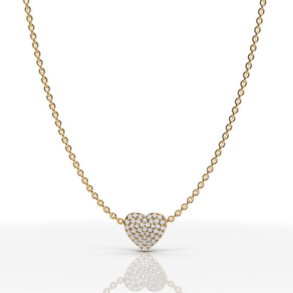 Pav Diamond Heart Pendant In White Gold - Sixteen