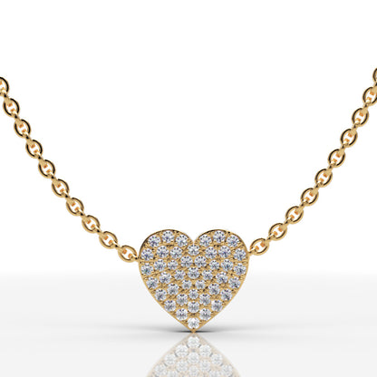 Pav Diamond Heart Pendant In White Gold - Seven