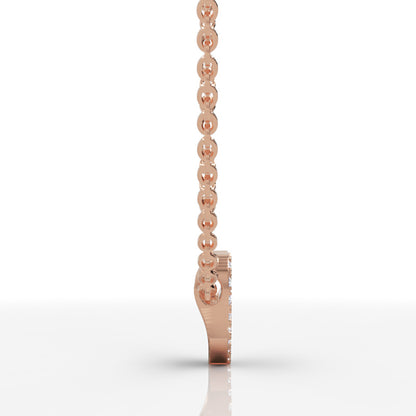 Pav Diamond Heart Pendant In White Gold - Twelve