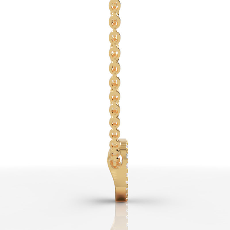 Pav Diamond Heart Pendant In White Gold - Thirteen