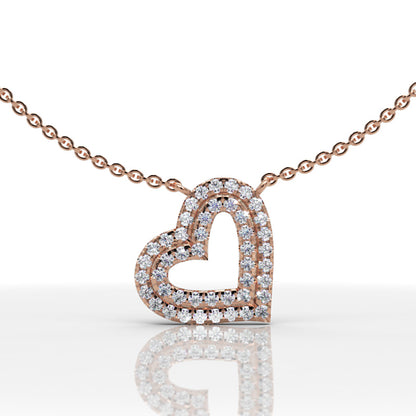 Diamond Heart Pendant In White Gold - Seven