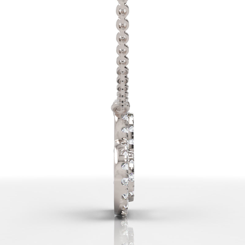 Diamond Heart Pendant In White Gold - Eight